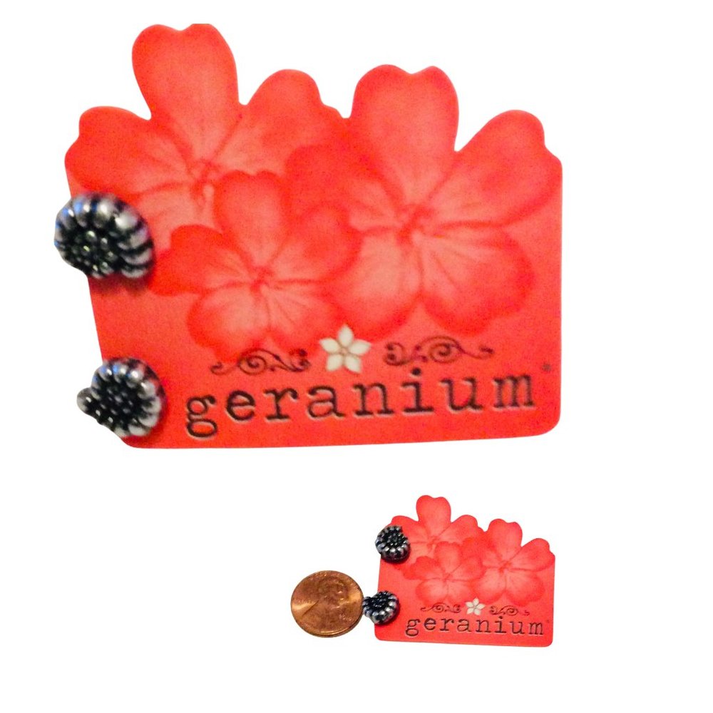 Post Stud Earrings by geranium Silver Black